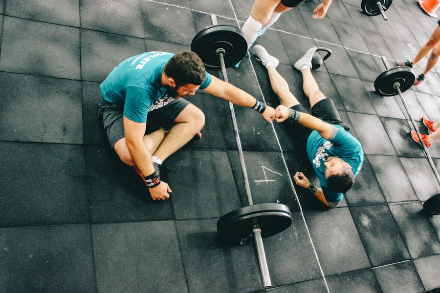 Weight training coaching session